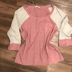3/4 length sleeve pink/gray Maurices shirt